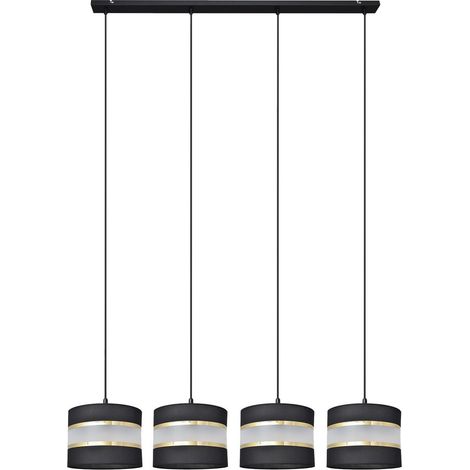 Helam HELEN Plafonnier Suspendu Straight Bar Noir, Or 100cm