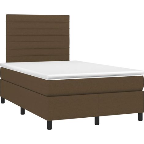 Maison Exclusive - Cama box spring con colchón tela marrón oscuro (1/5)