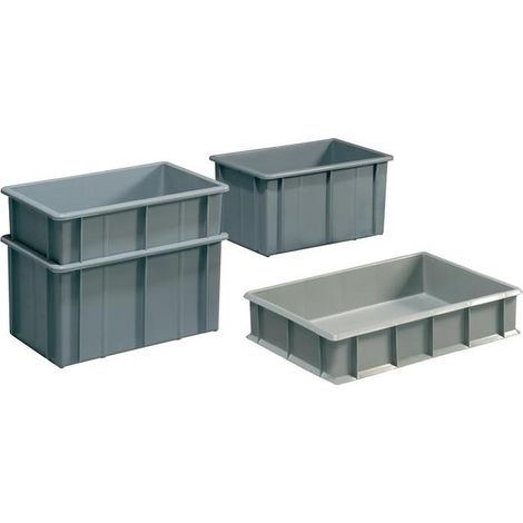 mauser Bac de transport empilable rectangulaire 37,0 l PE gris - 31002211 (1/3)