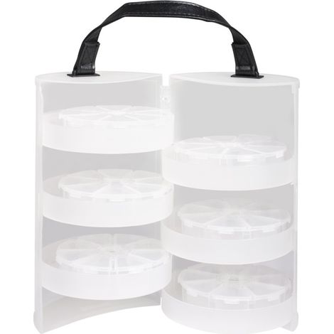 boite de rangement ronde, avec poignées, plastique transparent, 23 cm (1/3)