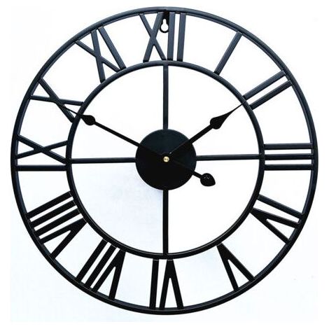 Horloge murale rétro créative en métal, horloge murale avec chiffres romains, décoration de salon (50 cm) (1/5)