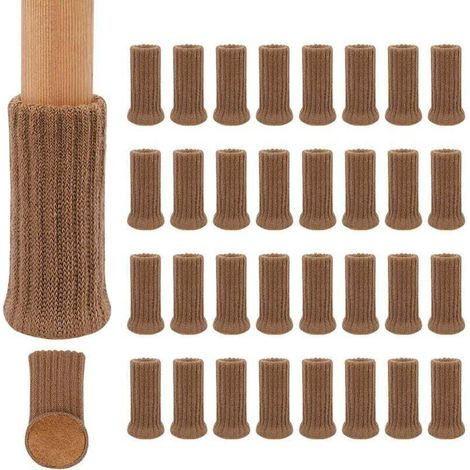 Non-Slip Knitted Chair Leg Socks, Fits 1-2 Inch Thick Chair Legs, Prevent Scratches and Reduce Noise, for Easy Movement, 24-Pack - Taupe MUMU (1/4)