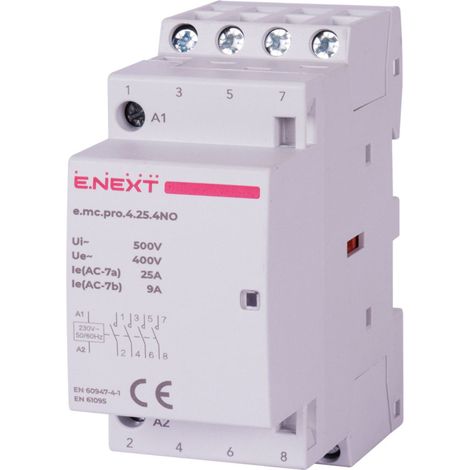 Contattore modulare E.next p005205 PRO 4P 25A 4NO 230V AC