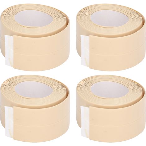 Bande d'étanchéité de cuisine en PVC, 4 pièces, ruban d'étanchéité auto-adhésif étanche pour évier de salle de bain (1/5)