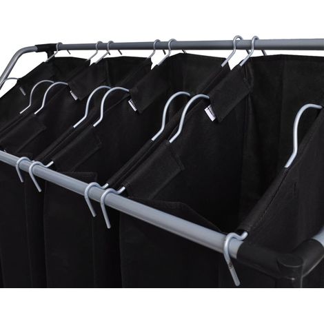 Trieuses à linge avec sacs 2 pcs Noir et Gris