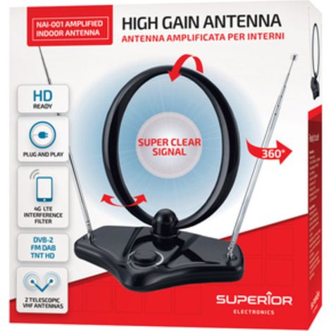 ANTENNA AMPLIFICATA DVB-2 P/INTERNI 1 PZ