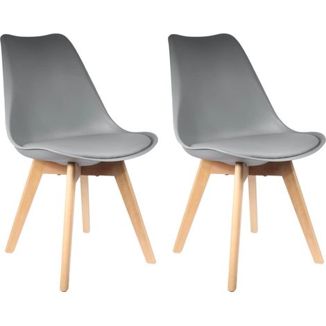 MEDALINE - Lot de 2 Chaises Scandinaves Grises (1/5)