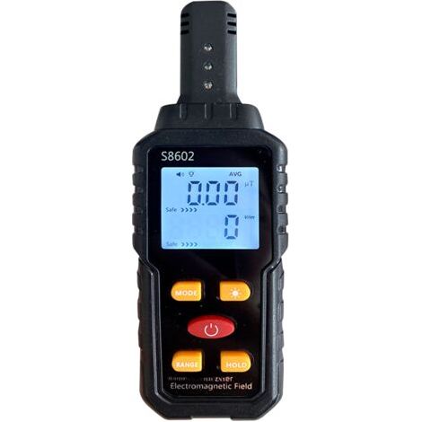 Dosimètre numérique 3-en-1  Détecteur champ électrique, magnétique et température  Alarme sonore/lumineuse  Écran LCD rétroéclairé  Pour maison et bureau (1/5)