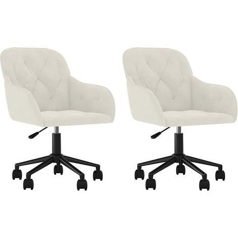Maison Exclusive - Esszimmerstühle 2 Stk. Drehbar Creme Samt (1/5)