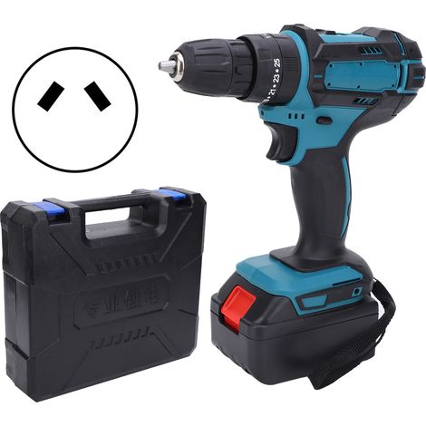 Perceuse à percussion sans fil, visseuse électrique rechargeable sans balais, outil perforateur portatif avec mandrin, tension universelle 110-240V, prise AU, puissance optimale pour perçage et vissag (1/5)