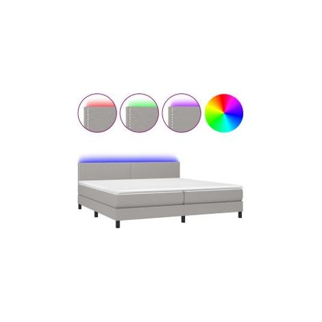 Sommier à lattes de lit matelas LED Gris clair 200x200 Tissu (1/5)