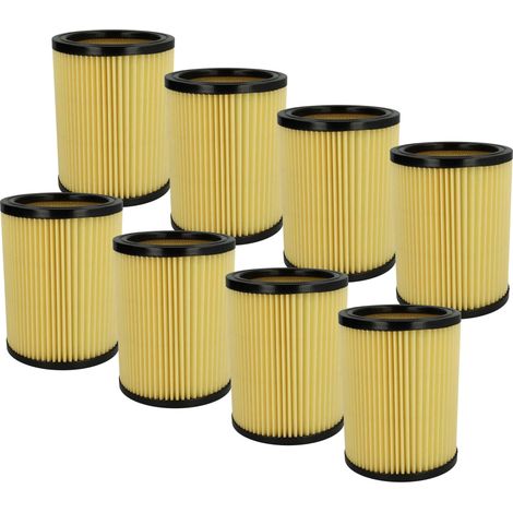 vhbw 8x filtre plissé compatible avec Hikoki Hitachi WDE 3600 1200, 1200M aspirateur - noir / jaune (1/4)