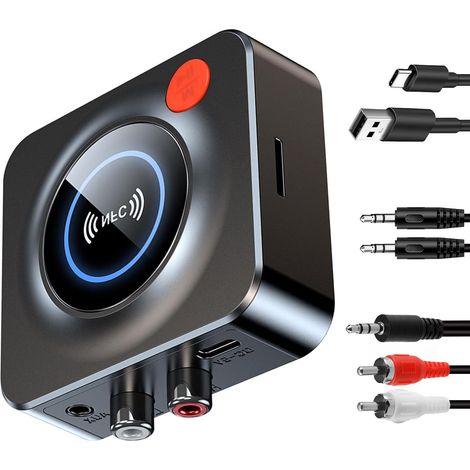 Récepteur Bluetooth 5.1 (prise RCA et AUX 3,5 mm), adaptateur Bluetooth sans fil pour voitures, smartphones et tablettes - équipement audio domestique haute fidélité. (1/5)