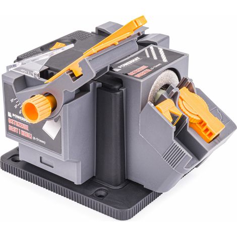 Affûteuse électrique 170W – 1350 tr/mn – 3 modules interchangeables pour couteaux, ciseaux et mèches – Disque diamant durable – Powermat