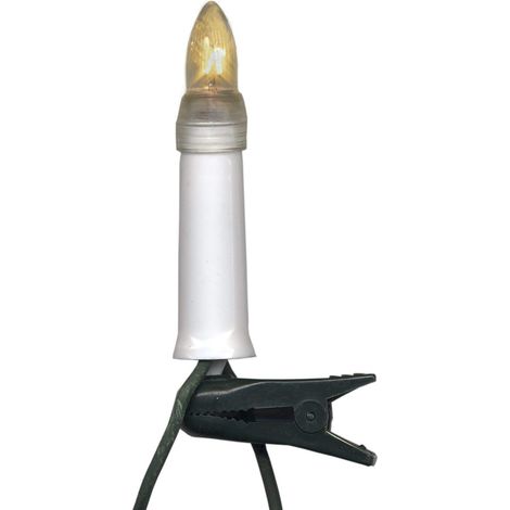 Bougie Guirlande Lumineuse, 16 lum. Blanc Chaud Universal-LED-Ampoules E10, Double Fil, extérieur, Boite coloré (1/2)