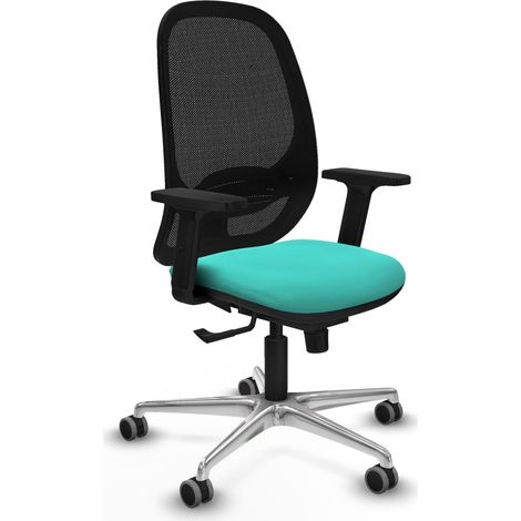 Chaise de bureau piqueras y crespo Cilanco noir maille similicuir (1/2)