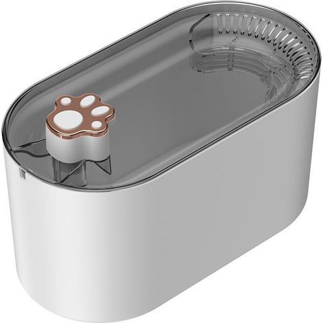 Fuente de agua para mascotas, ABS, con filtro, 3000 ml, gris. (1/5)