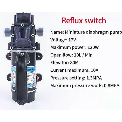 Pulvérisateur à membrane électrique haute pression 120 W 130 PSI 10 L/min auto-amorçant avec pressostat CC et interrupteur anti-reflux. (1/5)