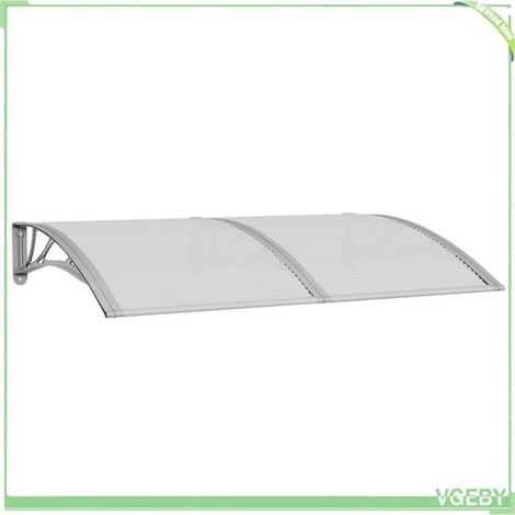 Auvent de porte - FAFEICY - 153570 - Gris 150 x 100 cm - Polycarbonate 5 mm - Cadre aluminium/ABS (1/5)