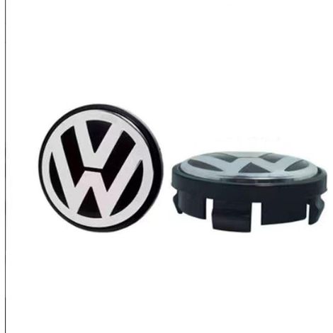 Cache-moyeu de roue 56mm pour Volkswagen Golf, Passat, Polo, Jetta, Bora, Santana – Centre de jante bombé haut, capuchon de moyeu en alliage d’aluminium, kit 4 pièces, accessoire jante voiture – Noir