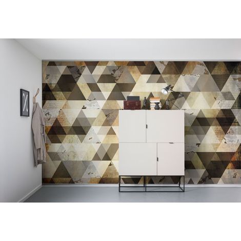 papier peint panoramique pierre beige, gris et marron - Sanders & Sanders (1/4)