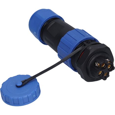 Connecteur étanche avec écrou de serrage arrière IP68, prise d'alimentation aviation 250V, compatible avec câble LP204, broches. (1/5)