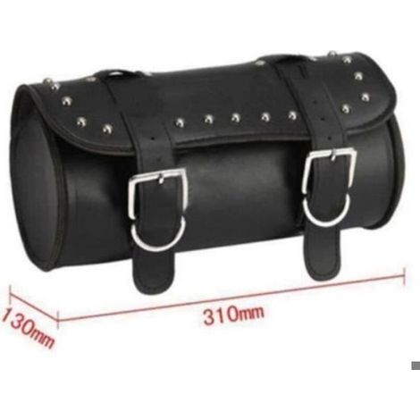 Sacoche Moto - Cuir - 31x13 cm - Universelle - Pour Tonneau - 1 Pièce (1/4)