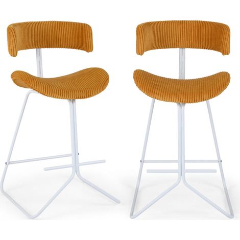 Confort au comptoir avec 2 tabourets de bar orange, dossier ouvert, repose-pieds, pour table haute 34"-36" (1/5)
