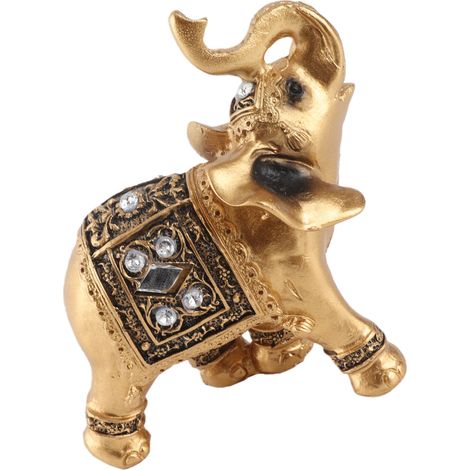 Statuette dorée élégante avec un museau pointant vers le haut, objet de collection, symbole de richesse, décoration intérieure (9 x 9 cm) (1/5)