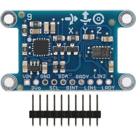 Module Capteur 9DOF avec Broches 3 Axes Gyroscope Accéléromètre Champ Magnétique Carte 3.5V (1/5)