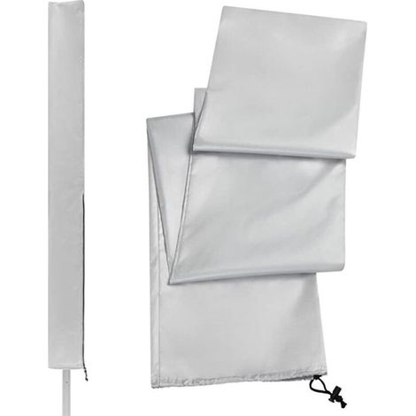 Housse de sèche-linge rotative, imperméable et zippée, pour étendoir et séchoir de jardin (argent) (1/4)