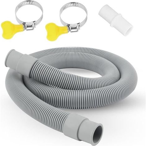 Tuyau Vidange Machine à Laver 1m - - Raccords de Tuyaux et Colliers de Serrage - ø19 mm-22 mm (1/4)