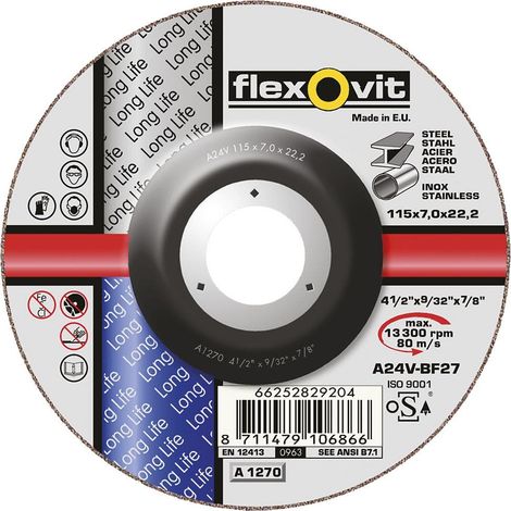 Disque à tronçonner 230mm inox métaux A24R BF27 - Flexovit