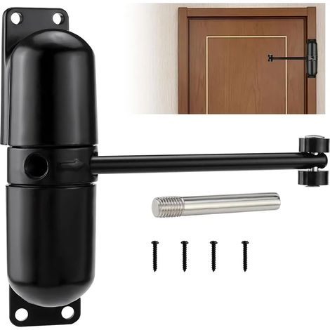 Ferme-porte, ferme-porte hydraulique à ressort de tension, ferme-porte à ressort de sécurité, charnière de porte réglable (1/5)