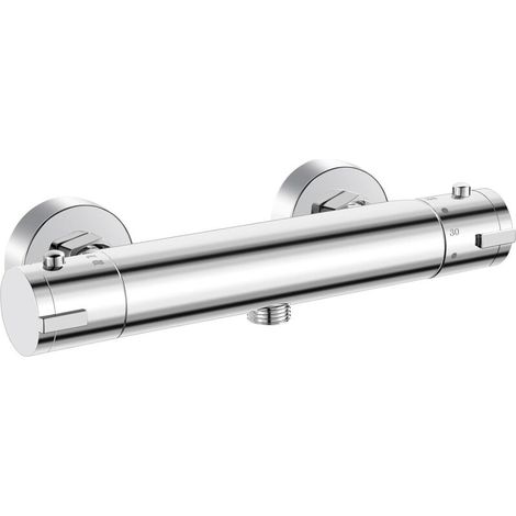 Mitigeur Thermostatique Douche, Murale Robinet Thermostatique de Douche avec Bouton Sécurisé à 38°C Anti-brûlure Mitigeur de Douche Thermostatique Entraxe 150mm - Chromé (1/5)