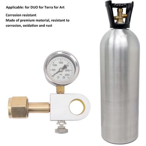 Ortviai Adaptateur de recharge pour soda pour machines SodaStream DUO/Terra/Art, raccord cuivre CGA320 avec manomètre (1/4)