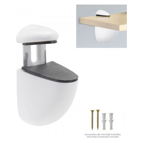 Verstellbare Pelikanstütze für Regal 1/20 mm. Weiß (1 Stück) (1/2)