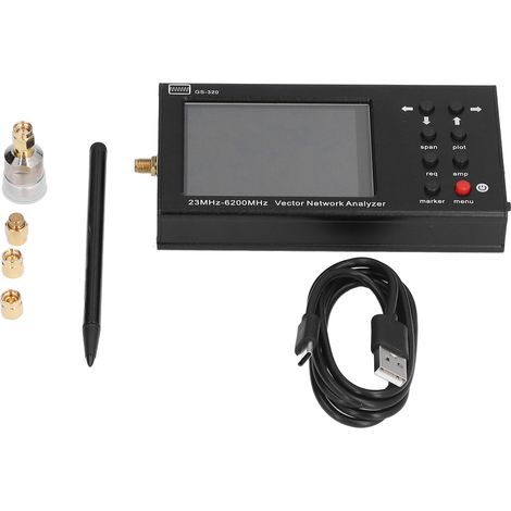 Analyseur de réseau vectoriel portable 3,2 pouces écran tactile VNA 23MHz-6200MHz, testeur d'antenne GS-320, mesure de fréquence radio (1/5)