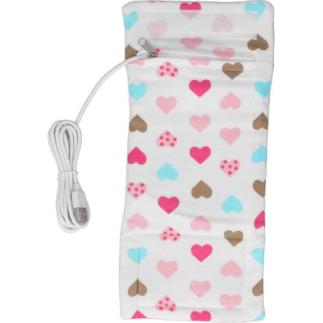Chauffe-biberon nomade USB, sac isotherme portable avec fermeture éclair et thermostat, pochette de voyage compacte pour lait maternel et biberons, usage extérieur (1/5)