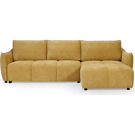 Canape dangle convertible et reversible en velours chine jaune (1/5)