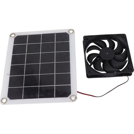 Ventilateur d'extraction solaire étanche de 10 W pour grenier, niche pour animaux, camping-car ou serre. (1/5)