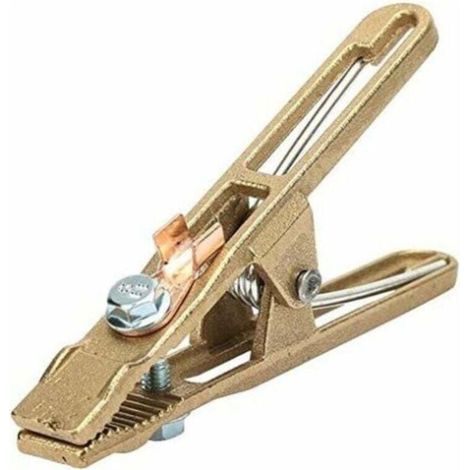Erdungsklemme aus Messing (14 x 5,5 cm), Schweißerdungsklemme zur Kabelerdung für Schweißgeräte (260 A) (1/5)