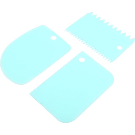 3-teiliges Backset mit Teigschabern, Sahnespateln, Gebäckwerkzeugen, weichem Teigschaber, Küche (blau) (1/5)