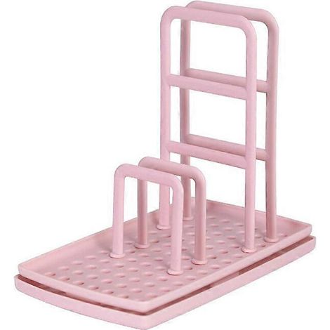 Organisateur d'angle d'évier 5 pièces, amovible, avec panier d'égouttage, porte-serviettes et porte-éponges, rose.-AquaForge (1/5)