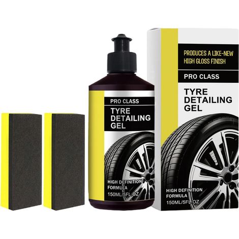Lustrant Pneus - 150 G Revêtement Rénovateur pour Roues avec Éponge - Rénovateur Garnitures Auto pour l'Entretien de SUV, Berline, Camping-Car, Camion, Fourgon, Remorque, Pick-up (1/5)