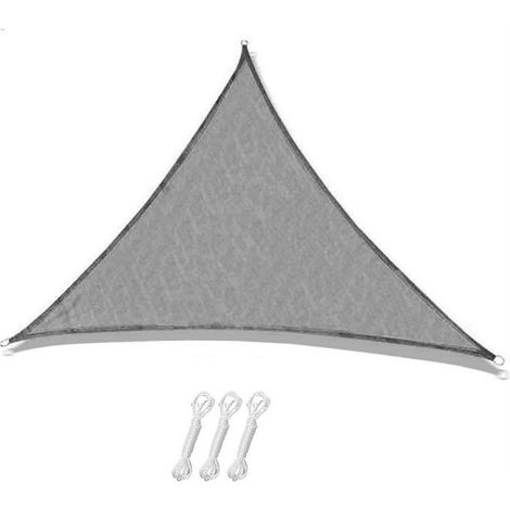 Voile d'ombrage triangulaire respirante de 118,11 x 118,11 pouces (3 m x 300 cm) bloquant les UV, idéale pour le jardin, la piscine, la terrasse et les espaces extérieurs. (1/5)