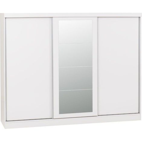 Nevada 3 Door Sliding Wardrobe - L62 x W242.5 x H194 cm - White Gloss (1/5)