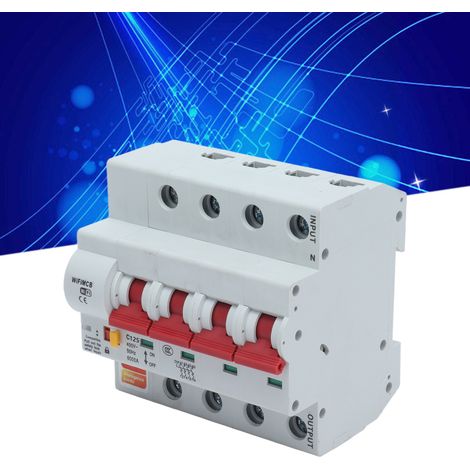Interrupteur intelligent 4P avec télécommande, Wi-Fi et Bluetooth, disjoncteur 125 A (1/5)