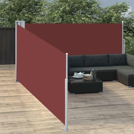 Auvent latéral rétractable double face brise-vue jardin polyester marron 100 x 1000 cm - PANGIVO (1/5)