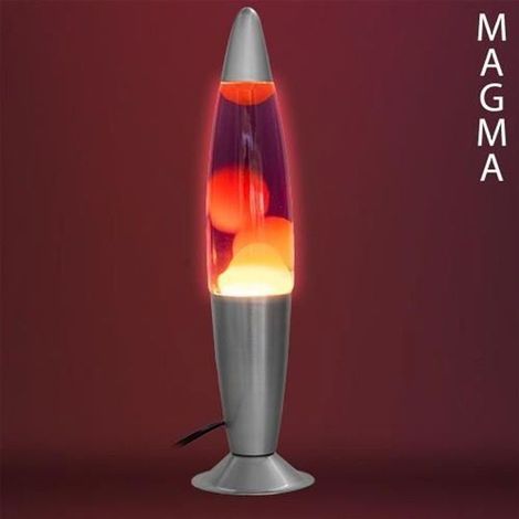 Lampe à Lave - Magma - Vintage - Rouge - Métal et Verre - 1 Ampoule (1/4)